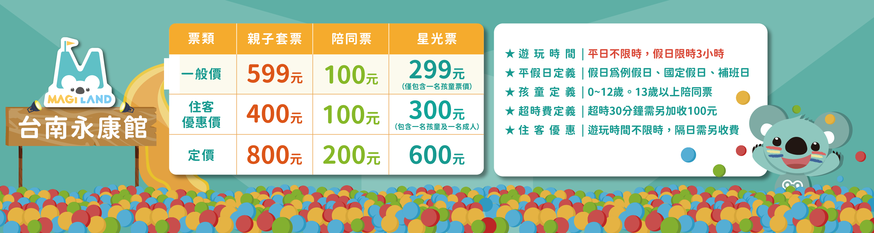 台南永康MAGI LAND價目表